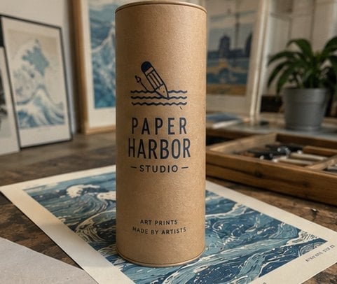 Customized tube packaging for poster shops, print studios and artists