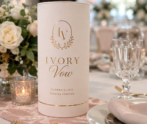 Customized tube packaging for weddings, galas and corporate events